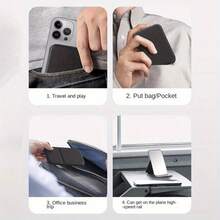 1pc Mini Foldable Standing Mirror, Shatter-Resistant Pocket Mirror, Pink Portable Makeup Mirror, Travel Accessories For Charm Makeup, Compact Hand-Held Mirror, Unique Travel Essential, Cosmetic Bag Must-Have, Perfect Gift - Multicolor - View 8