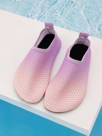 Kids Summer Outdoor Beach Sandals, Boys/Girls Gradient Purple Soft Bottom Lightweight Breathable Beach, Water, Swimming, Hiking Elastic Sock Shoes