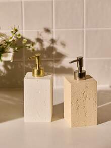 Cirelle 1 件装树脂皂液器、带泵头的台面乳液瓶、浴室洗手液分配器、可重复填充的浴室空瓶、可重复填充的洗发水容器、浴室配件、家居浴室装饰、Rama Comfort Home、高端酒店用品、高端礼品、夏季乔迁礼物