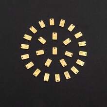 1pc New Gold Rectangle Letter & Blue Eye Pendant Stainless Steel Lip Chain Necklace, Women - Rectangular Letters - View 4