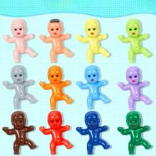 10/50/100 piezas- Miniatura de bebés de plástico de colores variados, figuritas de bebé de plástico pequeñas a granel para juegos de baby shower, cubitos de hielo, etc.