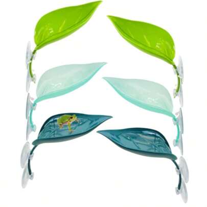 Reptile Climbing Leaf Decor, Gecko, Tree Frog, Snail, Lizard Terrarium Landscaping With Suction Cup Artificial Leaves