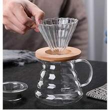 滴滤咖啡壶 - 20 盎司/600 毫升咖啡壶，带玻璃咖啡滴滤器，时尚优雅的二合一滴滤咖啡壶套装，适用于家庭或办公室，1-5 杯 - 彩色 - 查看 7