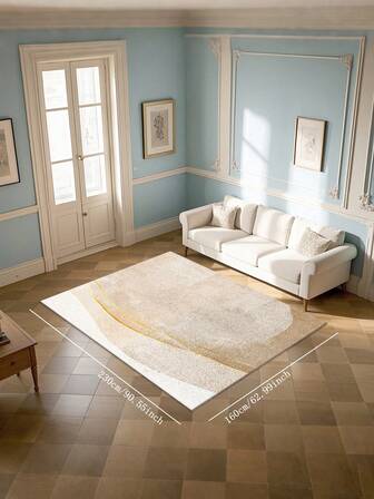 1pc Crystal Velvet Living Room Rug, Bedroom Bedside Rug, Sofa Coffee Table Rug, Home Area Rug, Coffee Table Rug, Hallway Rug, Balcony Rug