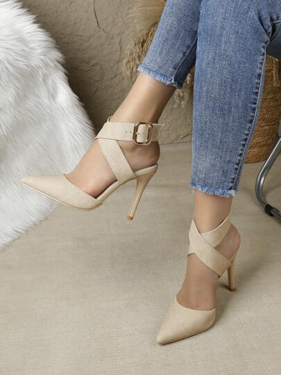 Fall/Winter 2025 Women's Pointed Toe Stiletto Heel Backless Sexy High Heels, Black, Elegant, Women Pumps,Elegant