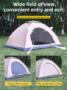 Tente de camping portative et simple, en plusieurs couleurs, pour le parc, la plage, le pique-nique, le parasol. Facile à installer, peut être utilisée par 2 personnes. Tente de camping pliable, résistante aux UV, anti-moustiques, légère, avec sac à main. Tente de pêche.