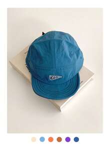 1pc Soft Top Triangle Logo 5-Panel Quick-Dry Baseball Cap, Minimalist Casual Versatile Adjustable Snapback Hat With Stitched Mountain Peak & Letter, Spring/Summer Lightweight Sun Protection Outdoor Sports Cap,Beach,Holiday - Flat Eaves Quick Drying - View 22