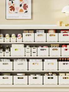 1 pieza Caja de almacenamiento de gabinete extensible, estilo deslizante para estantería, cocina, escritorio, libros, papelería, meriendas, organizador para baño, hogar, estudiante, caja de almacenamiento plegable de gran capacidad para ropa, ropa interior y calcetines