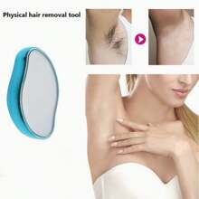 Dispositivo unisex de eliminación de vello con cristal, removedor de vello portátil y suave, reduce la irritación de la piel, asistencia de espejo nano para una eliminación suave, exfoliante, reutilizable para piernas, brazos y espalda, herramienta de depilación para el hogar