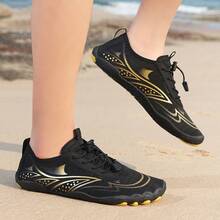 صنادل شاطئ رياضية للخارج للرجال، خفيفة الوزن ومنفذة للهواء، أحذية مائية - الأسود - مشاهدة 3