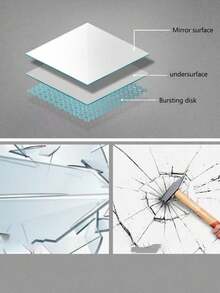 4pcs Self-Adhesive Acrylic Soft Mirror Tiles, Wall-Mounted Full Length Mirror, Bathroom/Home/Dorm Use, No Drill Required,Makeup,Cheap,Room Decor,Vanity,Travel,Bedroom,Makeup Accessories,Mirror,Vanity Mirror,Cheap,Stocking Stuffers,Makeup,Makeup Tools,Cheap Stuff,Gifts,Gifts For Women,Christmas Gifts - Multicolor - View 7