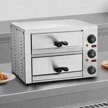 Electric Pizza Oven For Countertops, 12-Inch, 1700W, With Temp Control & 0-120 Min Timer, Even Baking Technology & Easy Clean Crumb Tray, Ideal For Both Commercial & Home Kitchens - Double Layer Triple Knob - View 1