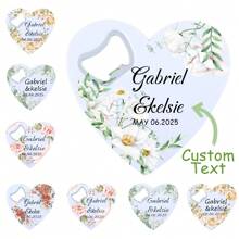 1 PIEZA Texto personalizado, felicitaciones de cumpleaños, aniversarios de bodas y de pareja, regalos de pareja, abrebotellas, pegatina personalizada con forma de corazón y patrones florales y de plantas para el refrigerador, pegatinas para refrigerador, imán de abrebotellas personalizado, regalos para fiestas, bolsas de regalo y pegatinas gratis, imán de abrebotellas de recuerdo de boda, abrebotellas para el refrigerador personalizado, recuerdos de fiesta de boda para invitados, recuerdos de fiesta de bodas, regalos de bodas