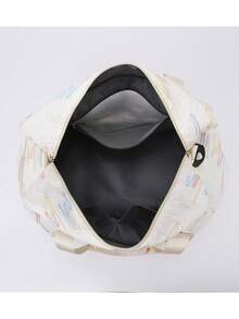 Fashionable & Cute Women Tote Bag With Separate Shoe Compartment, Lightweight Handheld Multi-Layer Pink 3D Lightning Bolt Travel Bag, Large Capacity Diagonal Crossbody Luggage Bag, Wet & Dry Separation Fitness Bag, Suitable For Suitcase, Outdoor, Storage, Colorful Student Schoolbag, Maternity Bag, Girlfriend Gift, Personalized Outdoor Bag, Men's Business Short-Trip Bag Bag For School School Accessories School Stuff - White - View 8