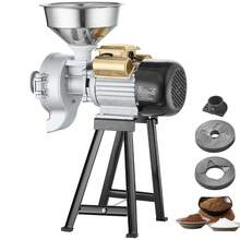 Electric Grain Mill Grinder, 3000W Spice Grinders, Commercial Corn Mill With Funnel, Thickness Adjustable Powder Machine, Heavy Duty Feed Flour Cereal Mill Wheat Grinders, Dry & Wet Grinder - aluminum Dry & Wet Grinder - 查看 8