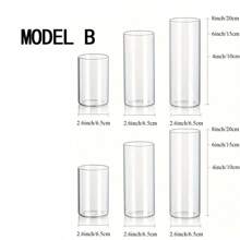 3 buc vaze cilindrice de sticlă pentru decorațiuni de masă centrale, vază de flori de sticlă pentru centre de nuntă, vaze mici pentru flori vaze cu muguri, aranjament floral ghiveci decorativ, lotus verde, floare falsă, imitație de floare, vază de bricolaj