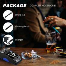 1pc Electric Cigarette Rolling Machine Portable Mini Automatic Roller Maker Plug In Cigarette Injector Roller Fits Rolling Tube Of Diameter 0.31"/8mm And Most Rolling Paper ﻿