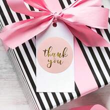 500pcs Pink Thank You Stickers -1" Round SealLabels For Envelopes, Gift Wrapping & Crafts Mother's Day Gifts ,Teacher Gifts Packaging