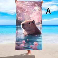 1 Pc Creative Popular Printed Beach Towel, Soft & Comfortable, Lightweight, Sand Proof, Super Absorbent Beach Blanket, Suitable For Travel, Swimming, Surfing, Yoga, Camping, Sunbathing, Beach Accessories, Outdoor Travel Essential Gift