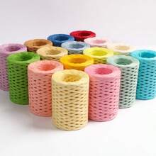 285g Raffia Yarn, Handmade DIY Knitting Bamboo Fiber Paper Yarn, Colored Bundling Ropes For Gift Box, Used For Making Summer Sun Hats, Slippers, Storage Baskets, Bags, Hanging Decorations And More. 1 Bag = 285g = 3 Pieces