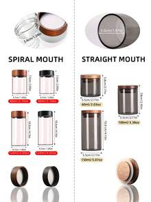 7 种款式，50ml-150ml，豪华圆形玻璃储物瓶，婚礼希望瓶螺旋盖小罐，哑光盖瓶，带密封木盖的玻璃储物罐，礼物