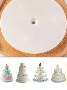 4 Peças (1 Gaxeta, 3 Canudos), Conjunto de Armação de Suporte de Camadas de Bolo, Base de Bolo Reutilizável e Haste de Pino de Bolo, Usado para Estrutura de Bolo de Camadas e Suspensão de Empilhamento de Bolo, Suporte Multiuso de Armação para Bolo