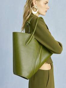 "2025 New Arrival Signature Bucket Bag - Versatile Women's Tote For Handheld Or Shoulder Carry" - Green - View 2