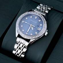 DAYAND NIGHT 2025 年新款时尚品牌女士钢带手表，小巧优雅的女士商务石英表，配有闪亮的钻石装饰，适合派对、宴会或日常佩戴，是情人节、周年纪念日或生日的完美礼物