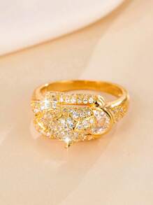 1pc Women's Fashion Leopard Animal Design Ring, Elegant And Unique Suitable For Party Or Banquet Wear