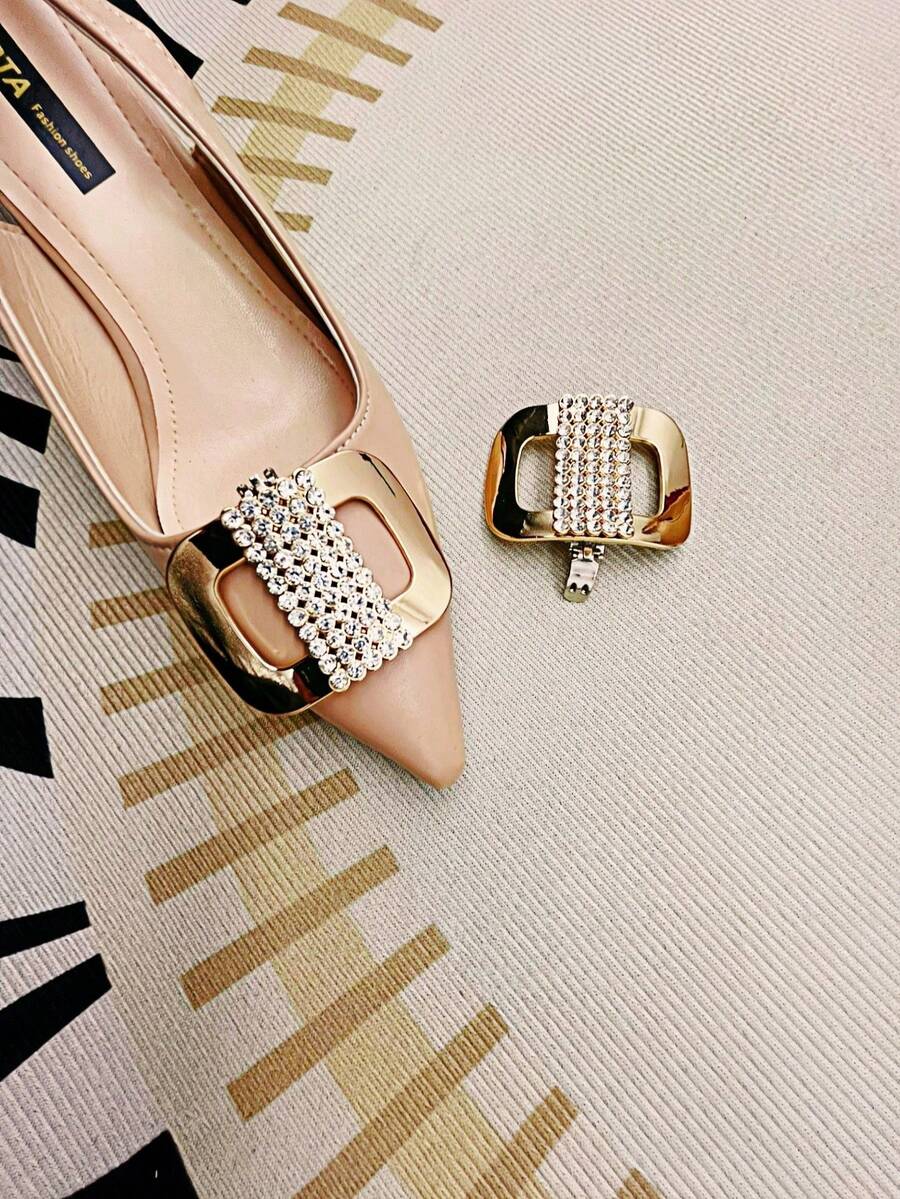 2 件可拆卸水钻鞋夹，DIY 鞋配件适用于工作、婚礼、派对、各种鞋子、包包、帽子、服装装饰、女士鞋配件