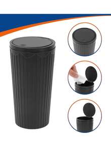 1 Set Cup Shaped Car Trash Can, Wall Mounted Garbage Container With Lid & Trash Bag, Cute & Practical Automotive Trash Can & Garbage Bags, Car Interior Decoration, Auto Organizer