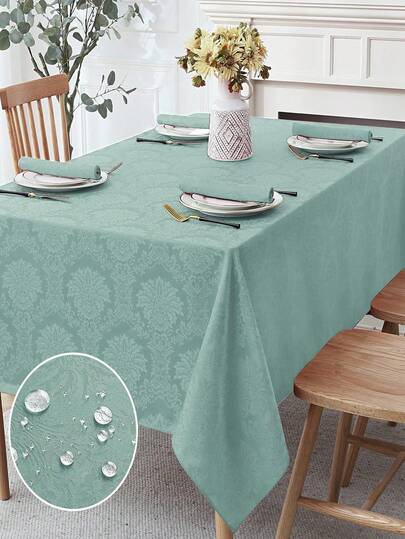 1 Stück wasserdichte und spritzfeste rechteckige Jacquard Tischdecke, elegantes Wiener Brokatmuster, waschbare Polyester Dekorative Tischdecke für verschiedene Essenssituationen wie Abendessen, Küche, Tisch, Familienfeier, Hochzeit, Nachmittagstee, Café, Restaurant, Brunch, Buffet, Party, Indoor/Outdoor Verwendung