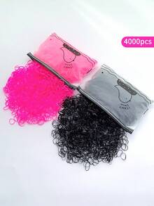 2000/4000 cái/bộ Dây buộc tóc nhiều màu dùng một lần cho bé gái - Nhiều màu - Xem 9