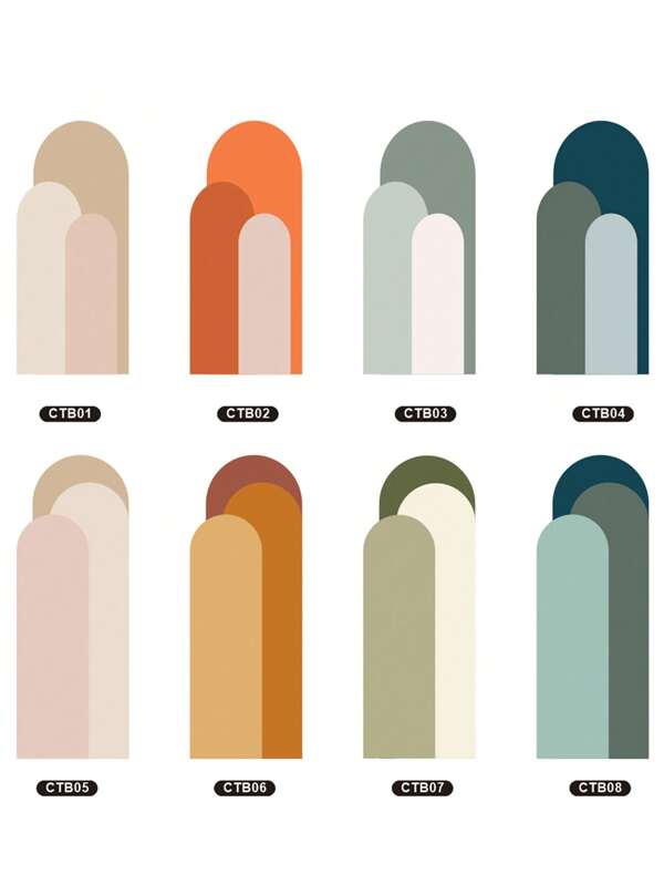 8 Colors Size To Choose, 20.47*55.1inch/20.47X46in-1pc Arch Decor Style Wall Stickers Living Room Sofa Bedside Background Decoration Self Adhesive Bohemian Arch Element Geometric Stickers Wallpaper