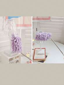 Plumero telescópico de chenilla, adecuado para escritorios, computadoras, automóviles, gabinetes, etc. La fuerte adsorción estática puede absorber partículas finas, polvo, cabello y es conveniente para limpiar el polvo de las ranuras.