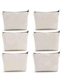 10 个装 DIY 空白布袋、绘画用布笔袋、化妆包、布袋、拉链、空白化妆包、旅行洗漱包、小号、22 X 17 厘米 - 彩色 - 查看 1