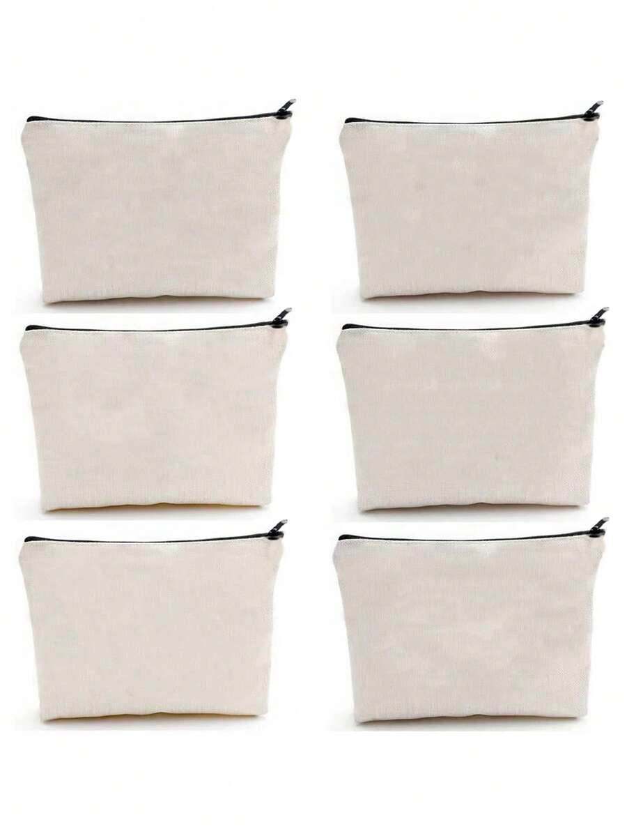 10 个装 DIY 空白布袋、绘画用布笔袋、化妆包、布袋、拉链、空白化妆包、旅行洗漱包、小号、22 X 17 厘米 - 彩色 - 查看 1