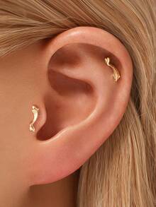 1 件 925 纯银锦鲤平背唇钉 | 微型耳钉 | 叠戴耳环 | 锦鲤耳环 | 925 纯银首饰 | 适合女性日常佩戴 | 按 1 件出售（不是 1 对） - 彩色 - 查看 7