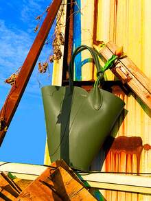 "2025 New Arrival Signature Bucket Bag - Versatile Women's Tote For Handheld Or Shoulder Carry" - Green - View 7