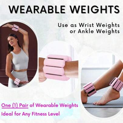 MEIYIXING Wearable Leg Or Cuff Weight Bands For Yoga, Dance, Gym And Running Adjustable Fitness Weight Belt, Resistance Training Belt, Pink Silicone Skin-Friendly Material Gym Accessories, Sport, Gym, Home Exercise, Gym Weights, Weights, Women's Weights