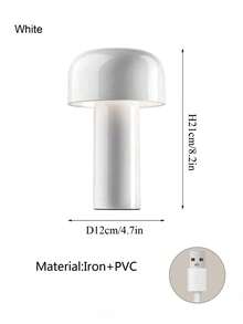 1 Pc Yellow/White/Black/Gray LED Mushroom Desk Lamp, Decorative Lamp With USB Charging Function, Minimalist Night Lamp With Tri-Color Dimmable, Suitable For Entryway, Office, Bedroom Bedside, Study, Living Room, Valentine's Day, Halloween, Thanksgiving, Mardi Gras, Christmas, It's An Indispensable Desk Lamp For Study And Work.