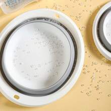 1pc Foldable Silicone Basin, Portable Collapsible Washbasin For Face Washing, Vegetable Washing, Foot Soaking, Multi-Purpose, Suitable For Dorm