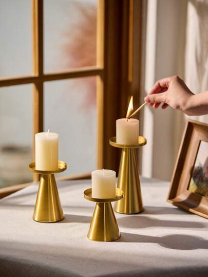 Cirelle 3 件套镀铜烛台烛台家居装饰婚礼、温馨家居、拉玛餐桌装饰、母亲节礼物、派对使用、家庭用餐、高端餐厅用品、乔迁礼物
