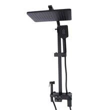 HaroldDol Duschsystem mit Thermostat, Regendusche mit Armatur, Duschset, Mischbatterie Dusche, Intelligente Thermostat Duscharmatur Komplettset Schwarz Regendusche Duschset Wandmontage - Schwarz - Übersicht 4