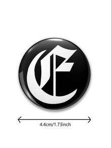 1pc 26 Letters Initial Alphabet Pattern Badge Brooch, Women Lapel Pin, Bag Charm, Clothing Accessory, Funny Gift For Friends, Family, Teachers, Classmates - Black and White - View 11