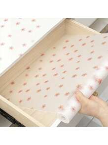 1 Roll Cherry Blossom Shelf Liners, Washable Refrigerator Mat, Waterproof Oil-Proof And Stain-Proof Cuttable Drawer Mat, Non-Slip Fridge Liner Mats Cover Pads For Freezer Glass Shelf Cupboard Cabinet, Home Kitchen Supplies ,Dehumidifier For Home