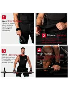 Weightlifting Straps Anti-Slip Silicone Lifting Wrist Straps Strength Training Deadlifts Crossfit Hand Grips Wrist Support Gym Gym Wristbands Accessories - Multicolor - View 9