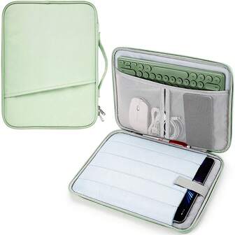 适用于 10-13 英寸 iPad Pro M4 / 11 英寸 12.9 英寸 iPad Air M2 / 10.9 英寸 iPad / 10.2 英寸 iPad / 10.9 英寸 iPad Air / 10.5 iPad Pro Air、11 英寸 Galaxy Tab A9+ 包、适合妙控键盘的平板电脑保护套 - 绿色