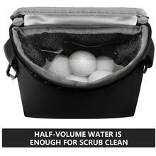 Golf Club And Golf Ball Cleaning Bag, Waterproof Exterior Golf Club Cleaning Bag, Club Face Golf Cleaner With Coarse Fabric Liner,Detachable Clip,Golf Accessory Cleaning Kits,Cleans Club Grooves - Black - View 7