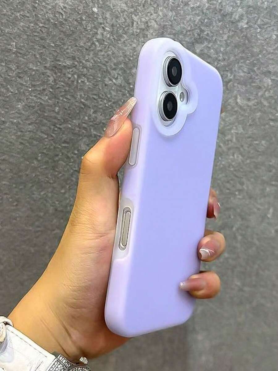 1pc Jelly Phone Case Compatible With Apple IPhone 16, Dopamine Jelly Design IPhone 15 Liquid Silicone 14 Lens Protection Anti-Fall Soft Phone Case Compatible With IPhone 13 & 12 Waterproof Shockproof Scratch Resistant - Purple - View 1